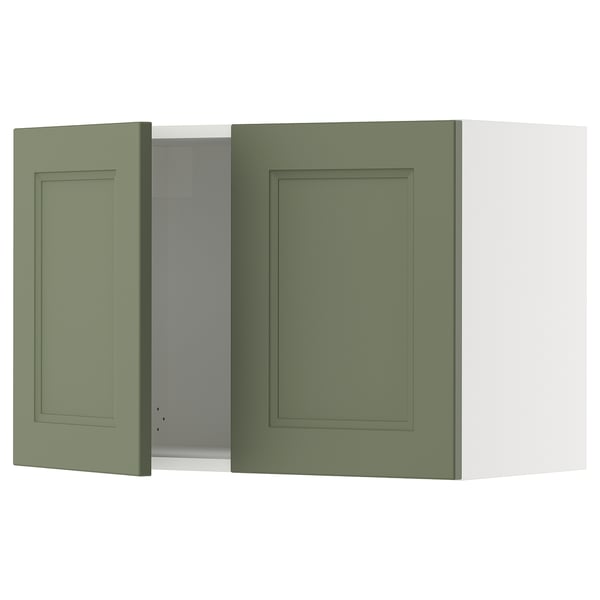 SEKTION Gabin pared 2 puertas c/ estantes, blanco/Axstad verde grisáceo, 76x37x51 cm