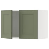 SEKTION Gabin pared 2 puertas c/ estantes, blanco/Axstad verde grisáceo, 76x37x51 cm
