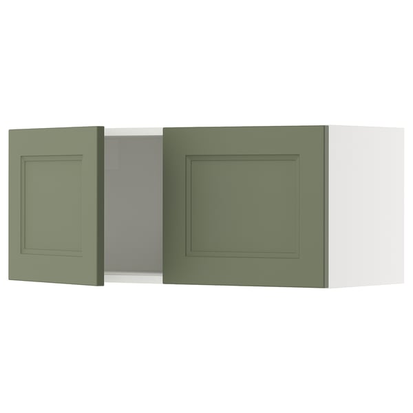 SEKTION Gabin pared 2 puertas c/ estantes, blanco/Axstad verde grisáceo, 91x37x38 cm