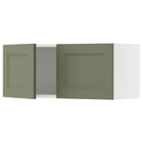SEKTION Gabin pared 2 puertas c/ estantes, blanco/Axstad verde grisáceo, 91x37x38 cm