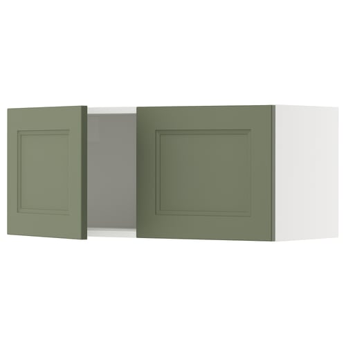 SEKTION Gabin pared 2 puertas c/ estantes, blanco/Axstad verde grisáceo, 91x37x38 cm