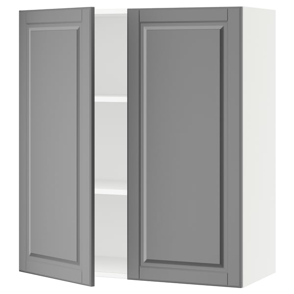 SEKTION Gabin pared 2 puertas c/ estantes, blanco/Bodbyn gris, 91x37x102 cm