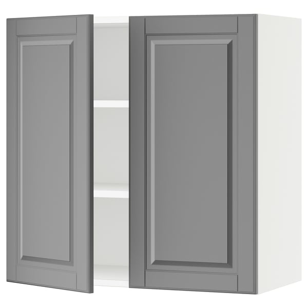 SEKTION Gabin pared 2 puertas c/ estantes, blanco/Bodbyn gris, 76x37x76 cm