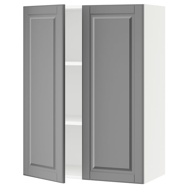 SEKTION Gabin pared 2 puertas c/ estantes, blanco/Bodbyn gris, 76x37x102 cm