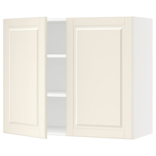 SEKTION Gabin pared 2 puertas c/ estantes, blanco/Bodbyn hueso, 91x37x76 cm