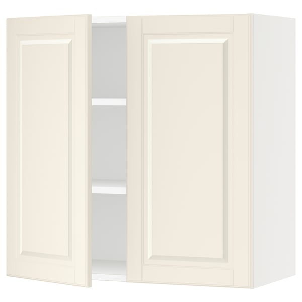SEKTION Gabin pared 2 puertas c/ estantes, blanco/Bodbyn hueso, 76x37x76 cm