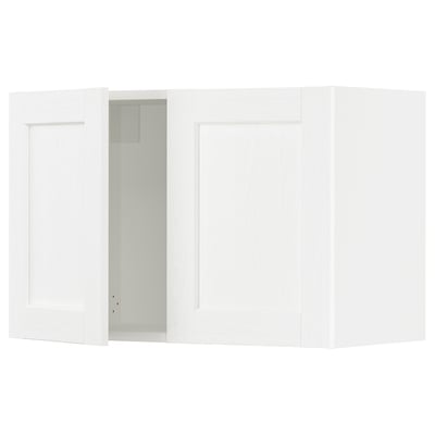 SEKTION Gabin pared 2 puertas c/ estantes, blanco Enköping/blanco efecto madera, 76x37x51 cm