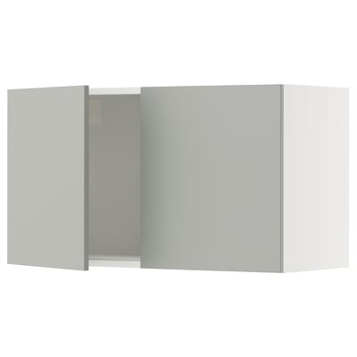 SEKTION Gabin pared 2 puertas c/ estantes, blanco/Havstorp gris claro, 91x37x51 cm