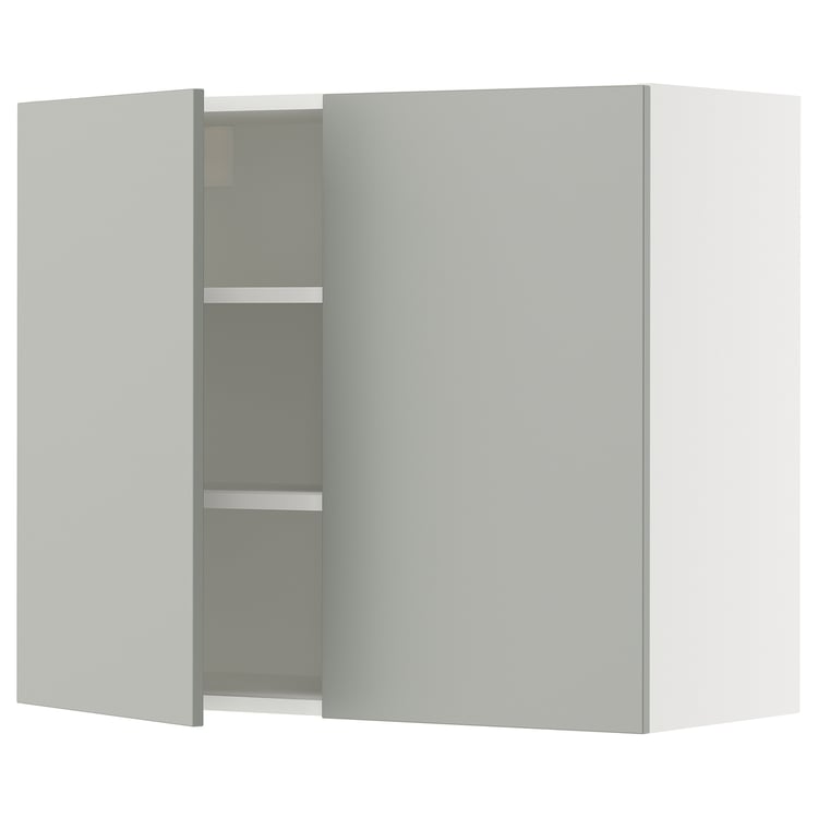 SEKTION Gabin pared 2 puertas c/ estantes, blanco/Havstorp gris claro ...