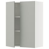 SEKTION Gabin pared 2 puertas c/ estantes, blanco/Havstorp gris claro, 76x37x102 cm