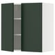 SEKTION Gabin pared 2 puertas c/ estantes, blanco/Havstorp Verde oscuro, 76x37x76 cm