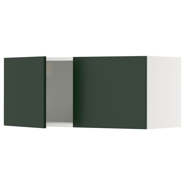 SEKTION Gabin pared 2 puertas c/ estantes, blanco/Havstorp Verde oscuro, 91x37x38 cm