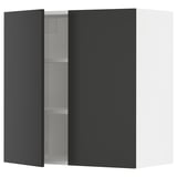 SEKTION Gabin pared 2 puertas c/ estantes, blanco/Nickebo Carbón mate, 76x37x76 cm