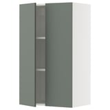 SEKTION Gabin pared 2 puertas c/ estantes, blanco/Nickebo Verde grisáceo mate, 61x37x102 cm