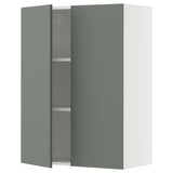SEKTION Gabin pared 2 puertas c/ estantes, blanco/Nickebo Verde grisáceo mate, 76x37x102 cm