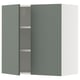 SEKTION Gabin pared 2 puertas c/ estantes, blanco/Nickebo Verde grisáceo mate, 76x37x76 cm