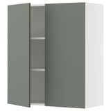 SEKTION Gabin pared 2 puertas c/ estantes, blanco/Nickebo Verde grisáceo mate, 91x37x102 cm