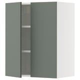 SEKTION Gabin pared 2 puertas c/ estantes, blanco/Nickebo Verde grisáceo mate, 61x37x76 cm