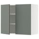 SEKTION Gabin pared 2 puertas c/ estantes, blanco/Nickebo Verde grisáceo mate, 91x37x76 cm