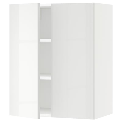SEKTION Gabin pared 2 puertas c/ estantes, blanco/Ringhult blanco, 61x37x76 cm