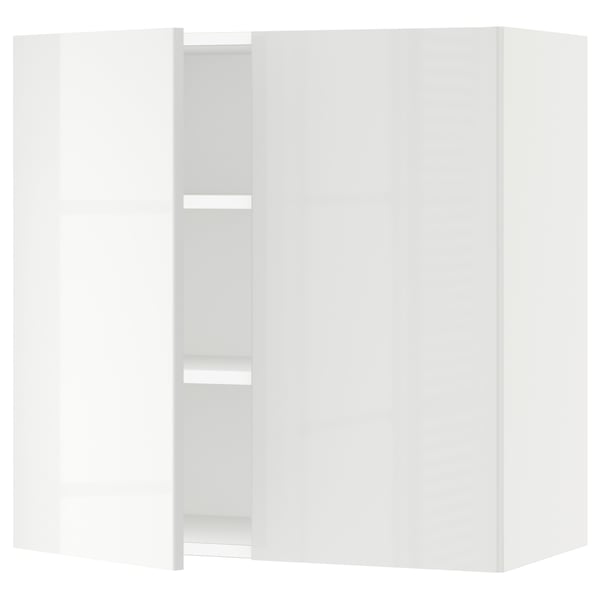 SEKTION Gabin pared 2 puertas c/ estantes, blanco/Ringhult blanco, 76x37x76 cm