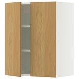 SEKTION Gabin pared 2 puertas c/ estantes, blanco/Sinarp chapa roble, 61x37x76 cm