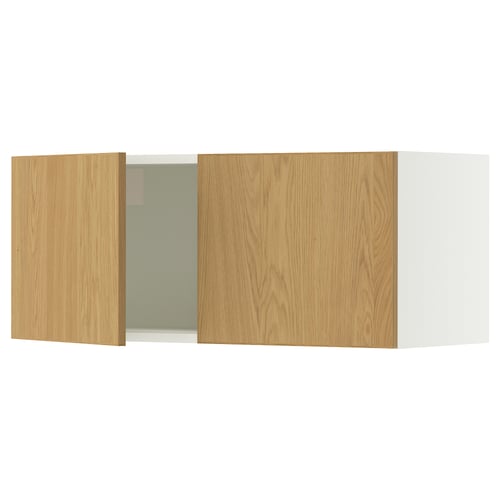 SEKTION Gabin pared 2 puertas c/ estantes, blanco/Sinarp chapa roble, 91x37x38 cm