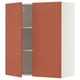 SEKTION Gabin pared 2 puertas c/ estantes, blanco/Terrsjö motivo de ondas marrón rojizo, 91x37x102 cm