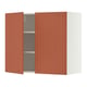 SEKTION Gabin pared 2 puertas c/ estantes, blanco/Terrsjö motivo de ondas marrón rojizo, 91x37x76 cm