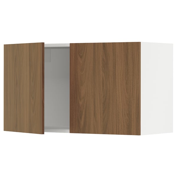 SEKTION Gabin pared 2 puertas c/ estantes, blanco/Tistorp Efecto nogal café, 91x37x51 cm
