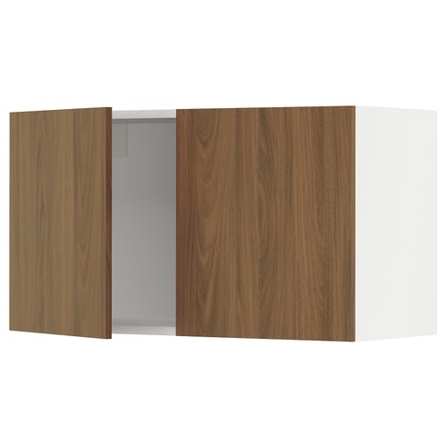 SEKTION Gabin pared 2 puertas c/ estantes, blanco/Tistorp Efecto nogal café, 91x37x51 cm