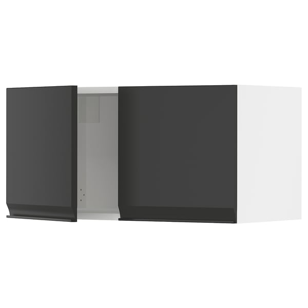 SEKTION Gabin pared 2 puertas c/ estantes, blanco/Upplöv Carbón mate, 76x37x38 cm