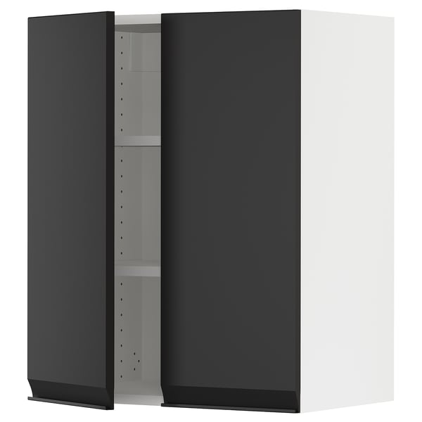 SEKTION Gabin pared 2 puertas c/ estantes, blanco/Upplöv Carbón mate, 61x37x76 cm