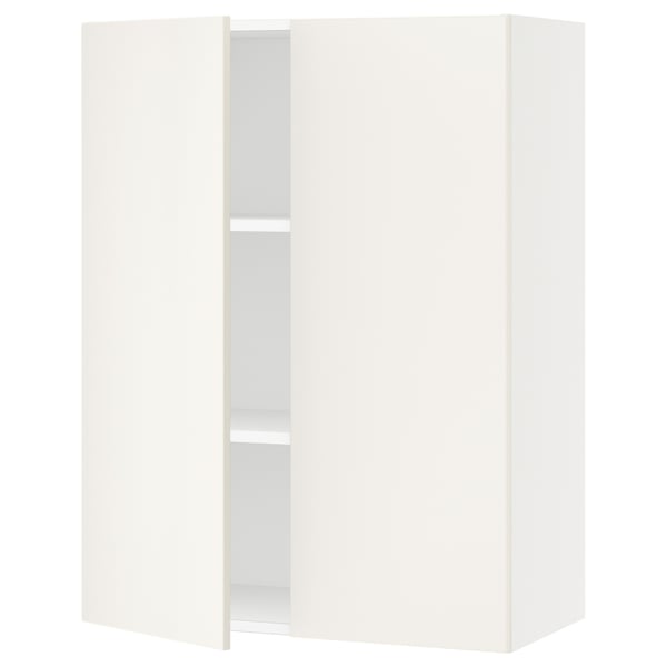 SEKTION Gabin pared 2 puertas c/ estantes, blanco/Veddinge blanco, 76x37x102 cm