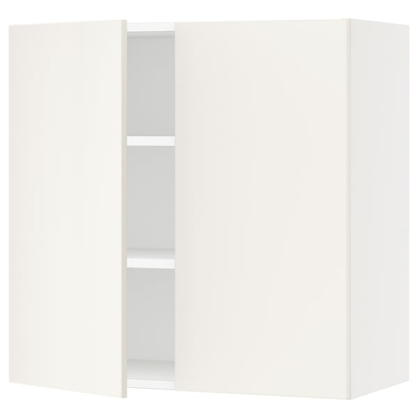 SEKTION Gabin pared 2 puertas c/ estantes, blanco/Veddinge blanco, 76x37x76 cm