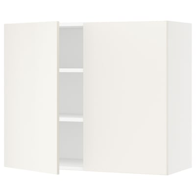 SEKTION Gabin pared 2 puertas c/ estantes, blanco/Veddinge blanco, 91x37x76 cm