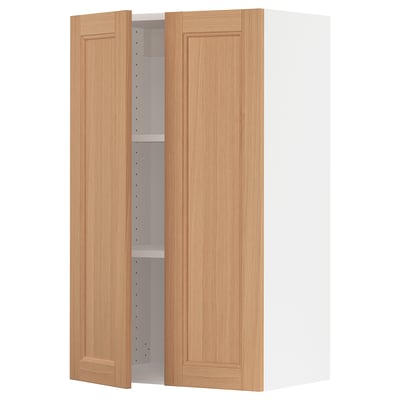 SEKTION Gabin pared 2 puertas c/ estantes, blanco/Vedhamn roble, 61x37x102 cm