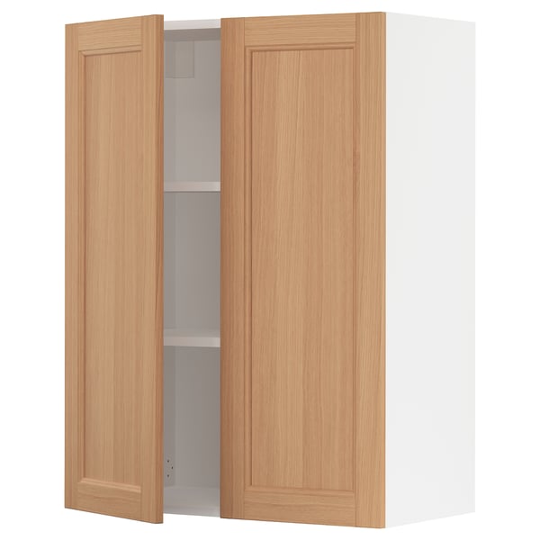 SEKTION Gabin pared 2 puertas c/ estantes, blanco/Vedhamn roble, 76x37x102 cm