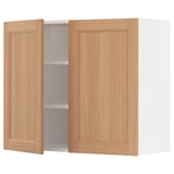 SEKTION Gabin pared 2 puertas c/ estantes, blanco/Vedhamn roble, 91x37x76 cm