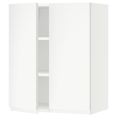 SEKTION Gabin pared 2 puertas c/ estantes, blanco/Voxtorp blanco mate, 61x37x76 cm