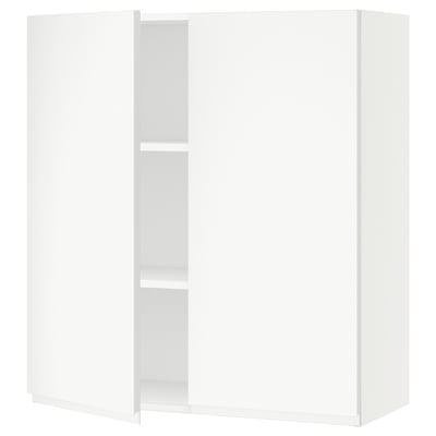 SEKTION Gabin pared 2 puertas c/ estantes, blanco/Voxtorp blanco mate, 91x37x102 cm