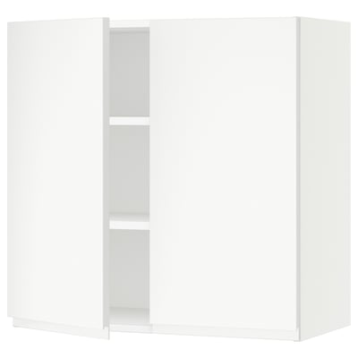 SEKTION Gabin pared 2 puertas c/ estantes, blanco/Voxtorp blanco mate, 76x37x76 cm
