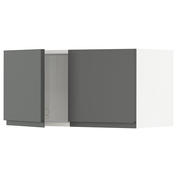 SEKTION Gabin pared 2 puertas c/ estantes, blanco/Voxtorp gris oscuro, 76x37x38 cm