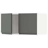 SEKTION Gabin pared 2 puertas c/ estantes, blanco/Voxtorp gris oscuro, 76x37x38 cm