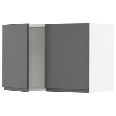 SEKTION Gabin pared 2 puertas c/ estantes, blanco/Voxtorp gris oscuro, 76x37x51 cm