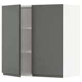 SEKTION Gabin pared 2 puertas c/ estantes, blanco/Voxtorp gris oscuro, 76x37x76 cm