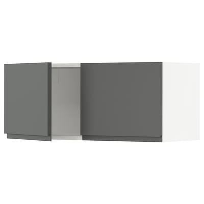 SEKTION Gabin pared 2 puertas c/ estantes, blanco/Voxtorp gris oscuro, 91x37x38 cm