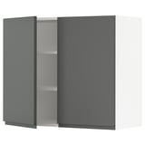 SEKTION Gabin pared 2 puertas c/ estantes, blanco/Voxtorp gris oscuro, 91x37x76 cm