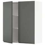 SEKTION Gabin pared 2 puertas c/ estantes, blanco/Voxtorp gris oscuro, 91x37x102 cm