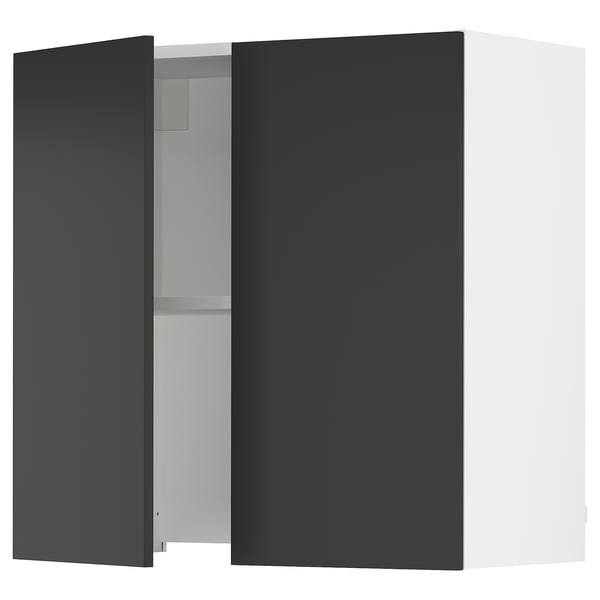 SEKTION Gabin pared 2 puertas p/ campana, blanco/Nickebo Carbón mate, 76x37x76 cm